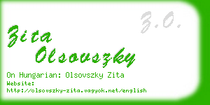 zita olsovszky business card